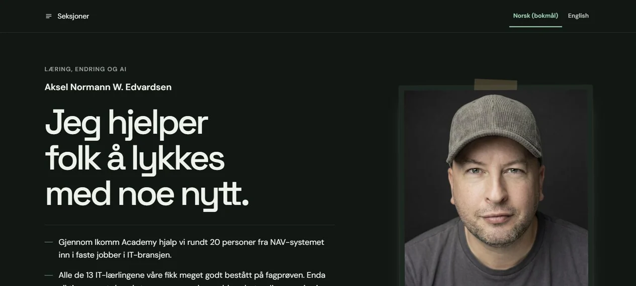 My own profile: Aksel Edvardsen and the first things I say about what I've done