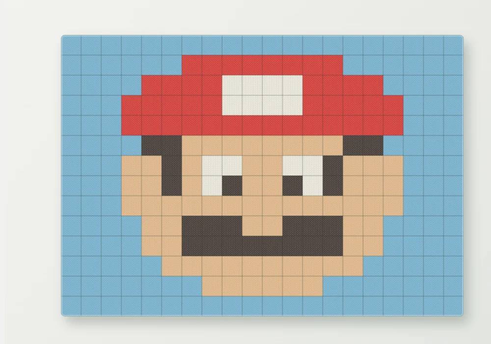 The Mario pattern as a knitted preview in Jenny's blanket